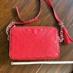 Tory Burch Soft Fleming Crossbody in Red
